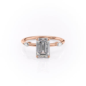The Nicole Set With A 2 Carat Emerald Lab Diamond