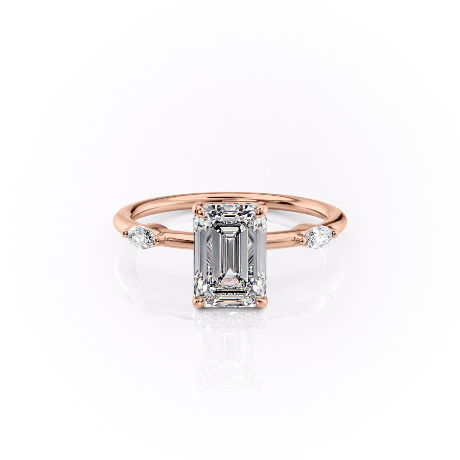 The Nicole Set With A 2.5 Carat Emerald Lab Diamond