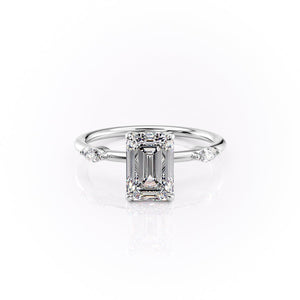 The Nicole Set With A 2 Carat Emerald Lab Diamond