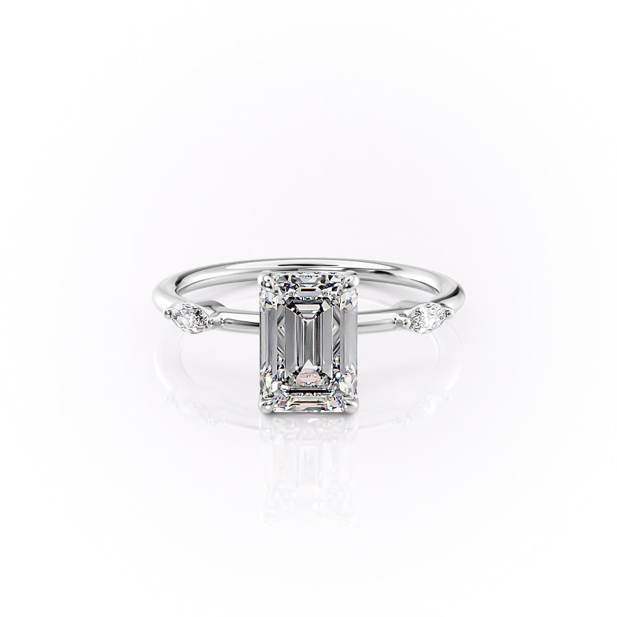 The Nicole Set With A 1 Carat Emerald Lab Diamond