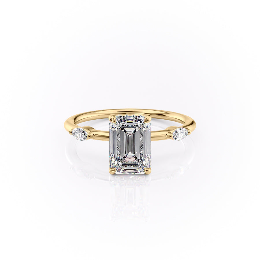 The Nicole Set With A 3 Carat Emerald Lab Diamond