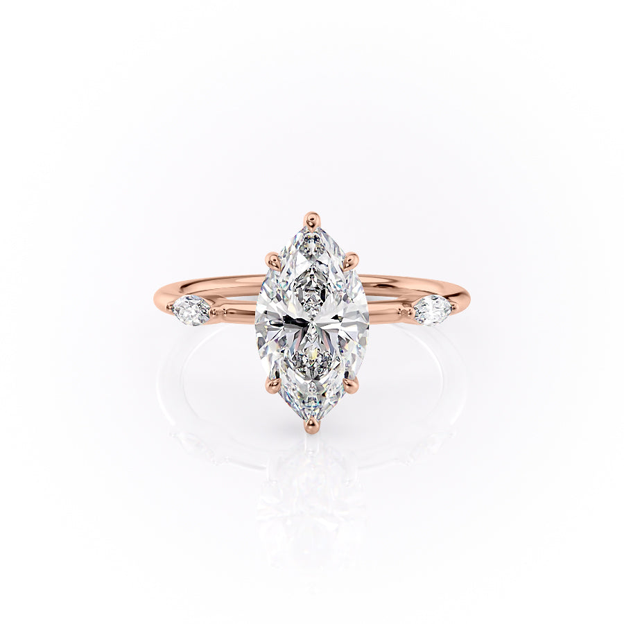 The Nicole Set With A 1 Carat Marquise Lab Diamond