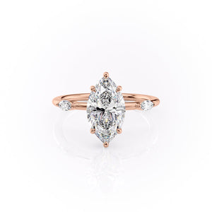 The Nicole Set With A 1 Carat Marquise Lab Diamond