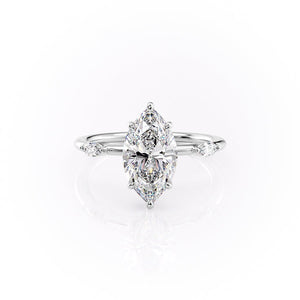 The Nicole Set With A 1 Carat Marquise Lab Diamond