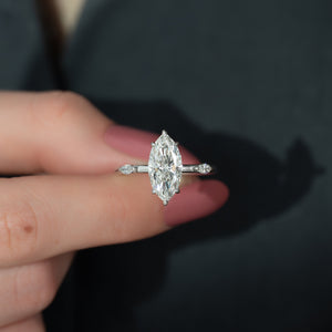 The Nicole Set With A 2 Carat Marquise Lab Diamond