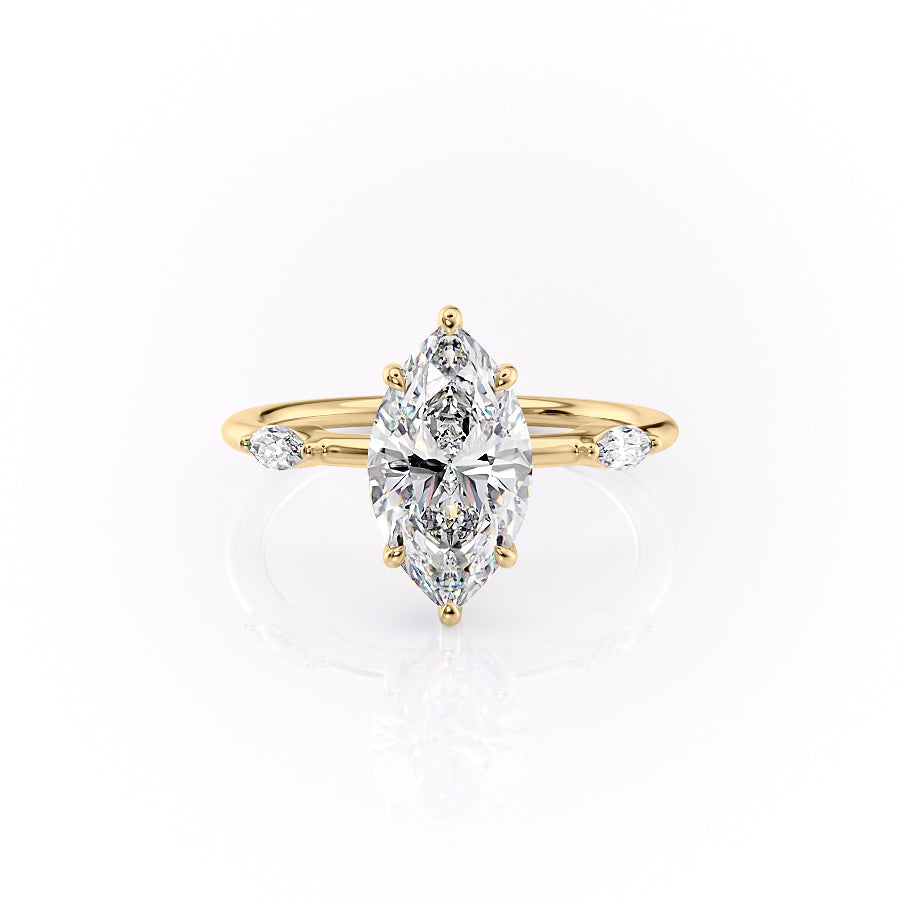 The Nicole Set With A 2 Carat Marquise Lab Diamond