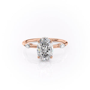 The Nicole Set With A 2 Carat Oval Lab Diamond