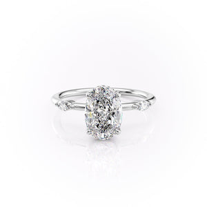 The Nicole Set With A 2.5 Carat Oval Lab Diamond