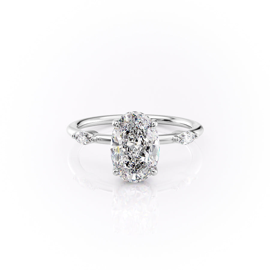 The Nicole Set With A 3 Carat Oval Lab Diamond