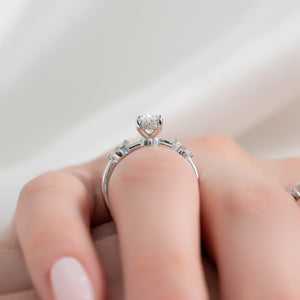 The Nicole Set With A 3 Carat Oval Lab Diamond