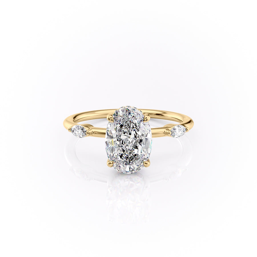 The Nicole Set With A 1 Carat Oval Lab Diamond