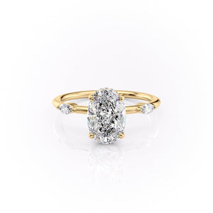 The Nicole Set With A 1 Carat Oval Lab Diamond