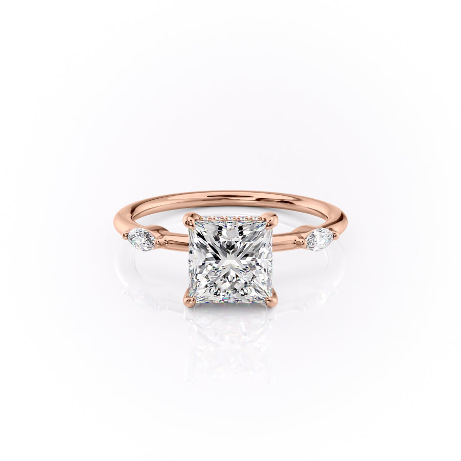 The Nicole Set With A 2 Carat Princess Lab Diamond