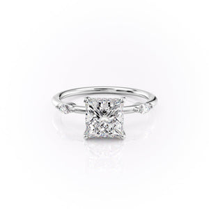 The Nicole Set With A 2.5 Carat Princess Lab Diamond