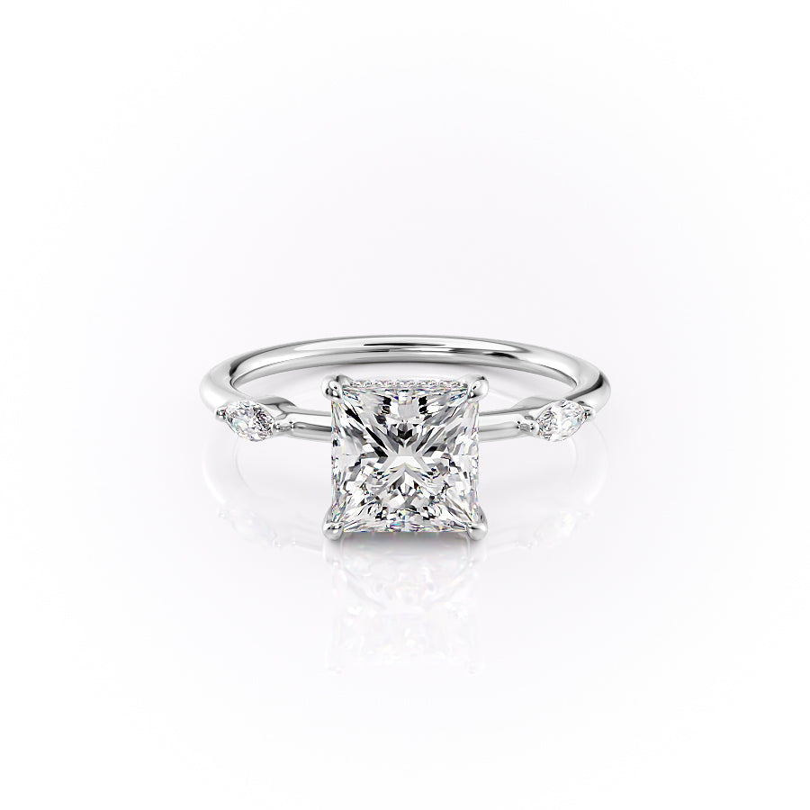 The Nicole Set With A 1 Carat Princess Lab Diamond