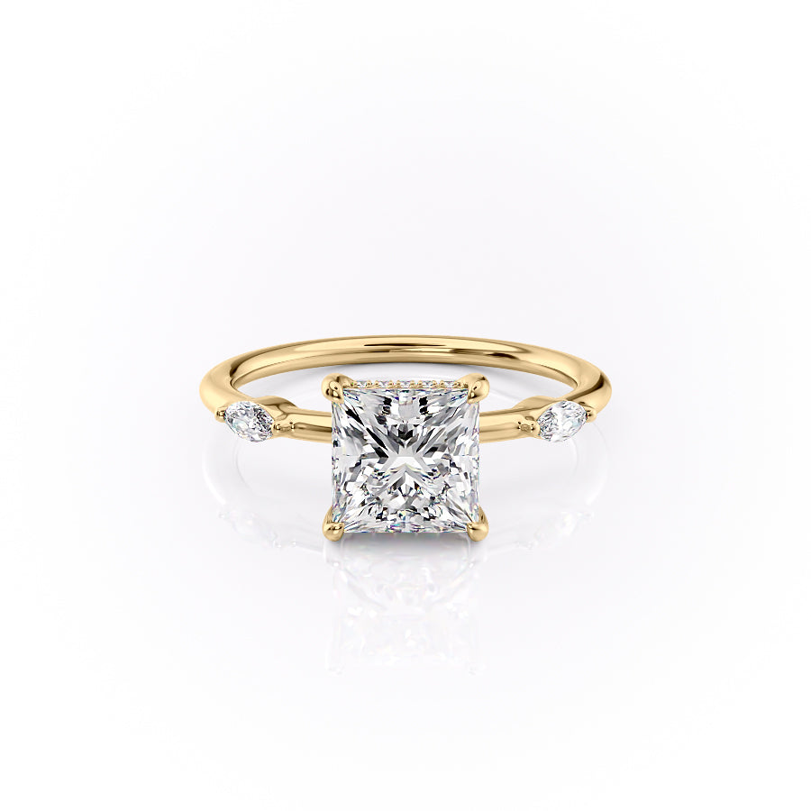 The Nicole Set With A 2.5 Carat Princess Lab Diamond
