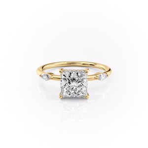 The Nicole Set With A 2.5 Carat Princess Lab Diamond
