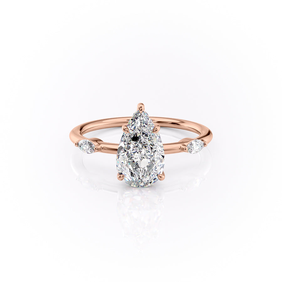 The Nicole Set With A 2 Carat Pear Lab Diamond