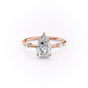 The Nicole Set With A 2 Carat Pear Lab Diamond