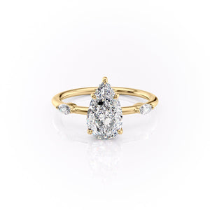 The Nicole Set With A 2 Carat Pear Lab Diamond