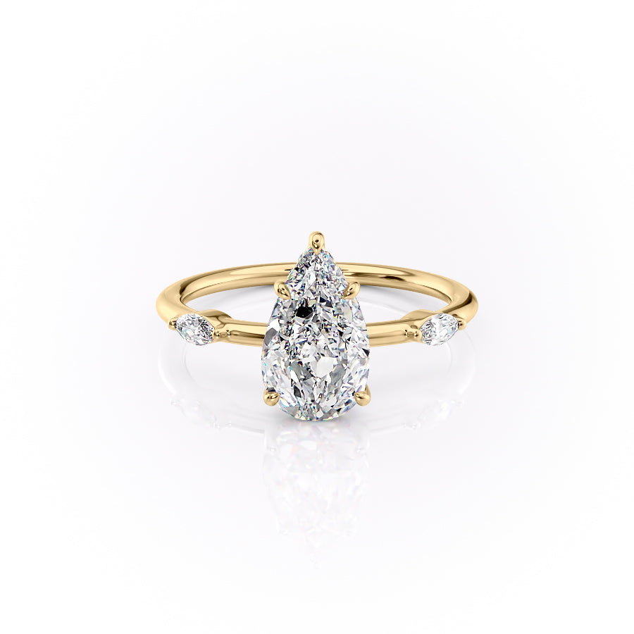 The Nicole Set With A 1 Carat Pear Lab Diamond