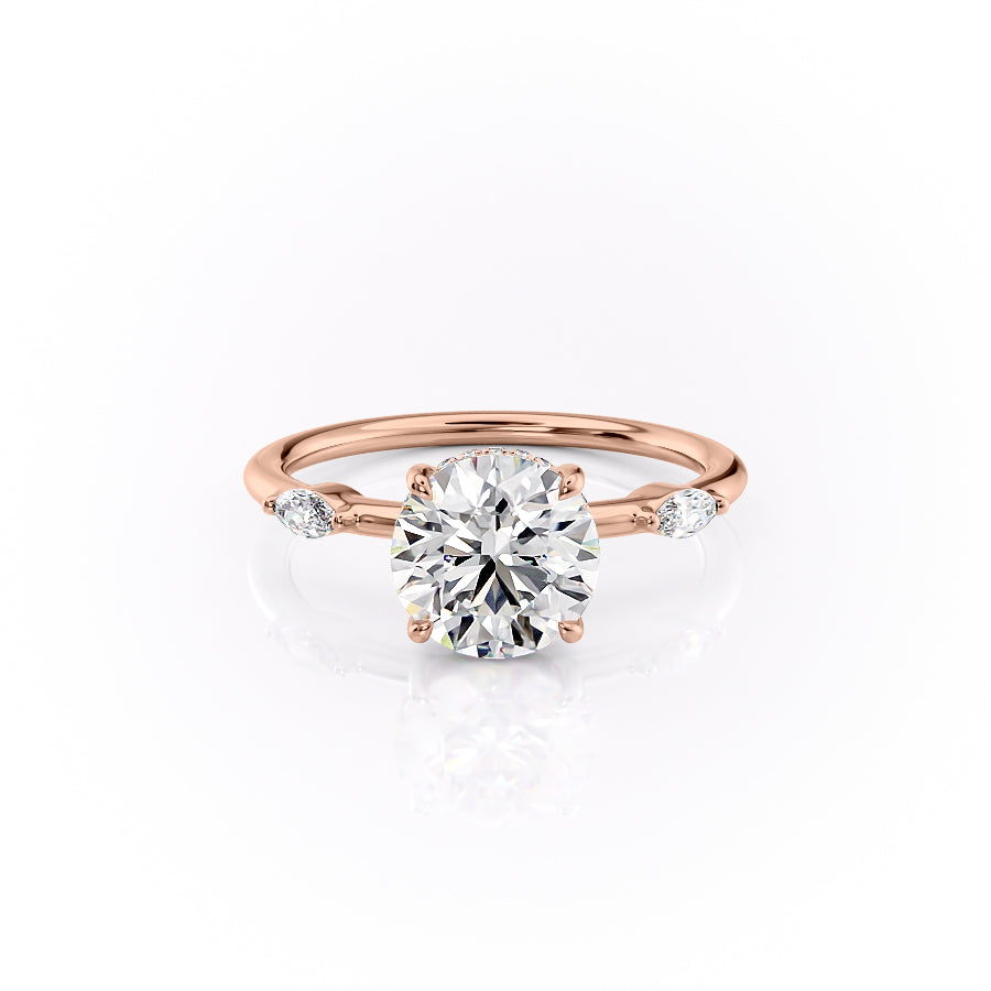 The Nicole Set With A 2 Carat Round Lab Diamond