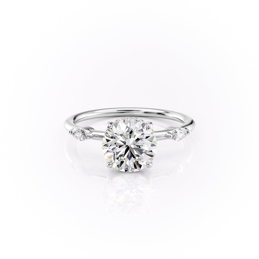 The Nicole Set With A 1 Carat Round Lab Diamond