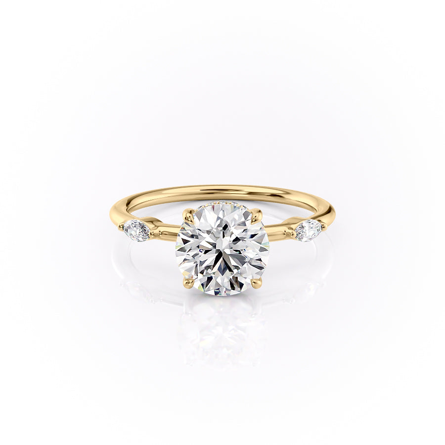 The Nicole Set With A 3 Carat Round Lab Diamond
