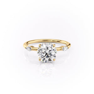 The Nicole Set With A 3 Carat Round Lab Diamond