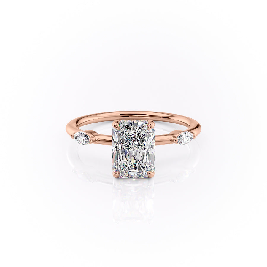 The Nicole Set With A 2.5 Carat Radiant Lab Diamond