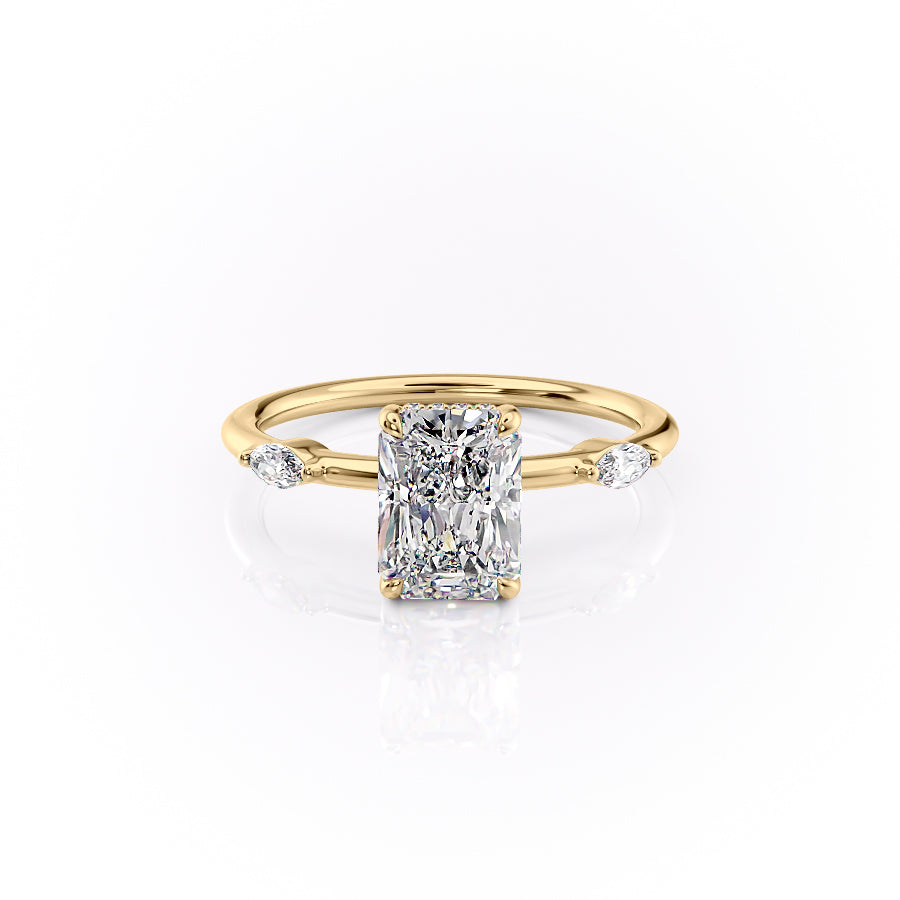 The Nicole Set With A 1 Carat Radiant Lab Diamond