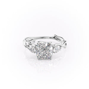The Three Stone Twig Set With A 1 Carat Cushion Lab Diamond