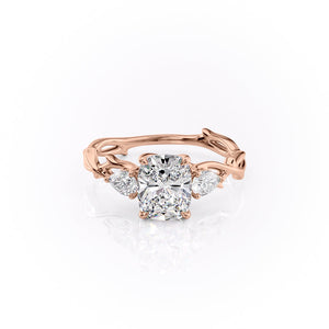 The Three Stone Twig Set With A 1.5 Carat Elongated Cushion Moissanite