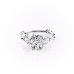 The Three Stone Twig Set With A 3 Carat Elongated Cushion Lab Diamond