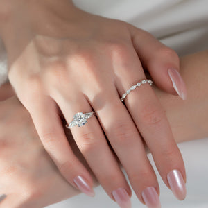 The Three Stone Twig Set With A 2 Carat Elongated Cushion Lab Diamond