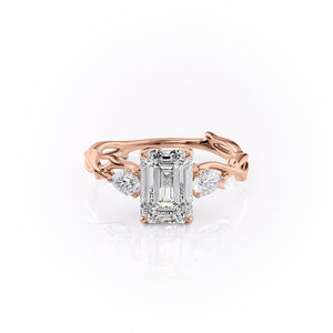 The Three Stone Twig Set With A 4.5 Carat Emerald Moissanite