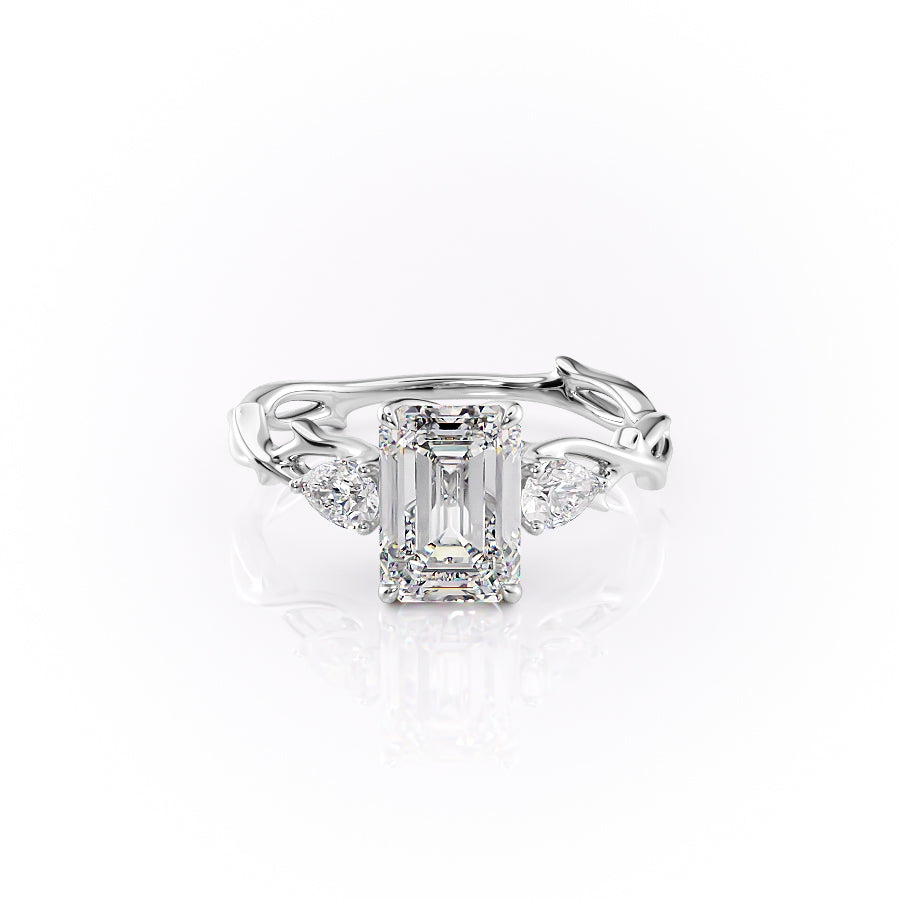 The Three Stone Twig Set With A 1 Carat Emerald Lab Diamond