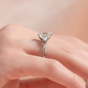 The Three Stone Twig Set With A 2 Carat Emerald Lab Diamond