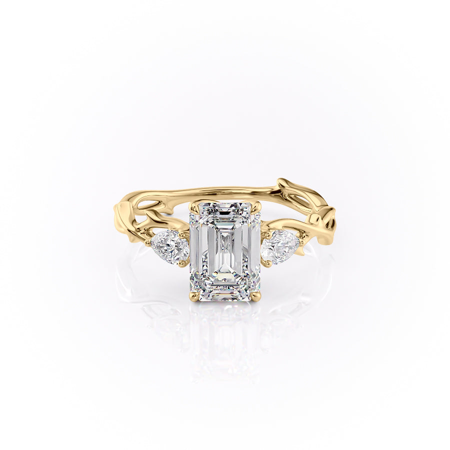 The Three Stone Twig Set With A 2 Carat Emerald Lab Diamond