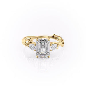 The Three Stone Twig Set With A 2 Carat Emerald Lab Diamond