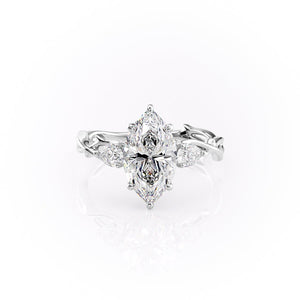 The Three Stone Twig Set With A 3.5 Carat Marquise Moissanite
