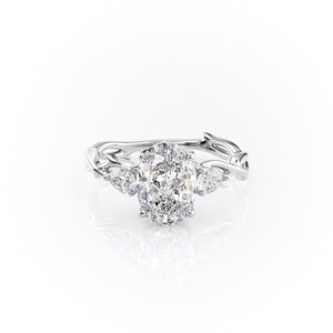 The Three Stone Twig Set With A 1.5 Carat Oval Lab Diamond