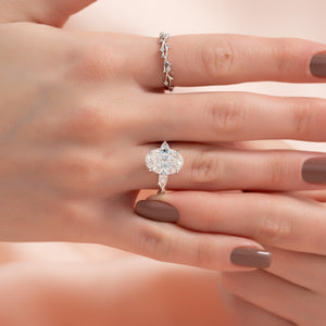 The Three Stone Twig Set With A 2 Carat Oval Lab Diamond