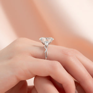 The Three Stone Twig Set With A 2 Carat Oval Lab Diamond