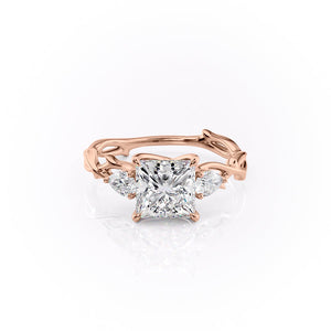 The Three Stone Twig Set With A 3.5 Carat Princess Moissanite