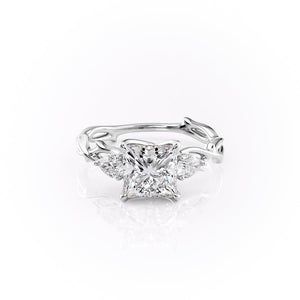 The Three Stone Twig Set With A 3.5 Carat Princess Moissanite