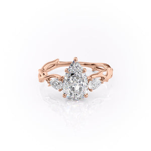 The Three Stone Twig Set With A 4.5 Carat Pear Moissanite