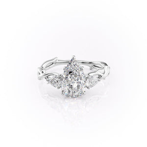 The Three Stone Twig Set With A 3.5 Carat Pear Moissanite