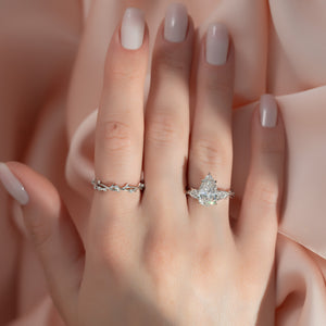 The Three Stone Twig Set With A 3 Carat Pear Lab Diamond