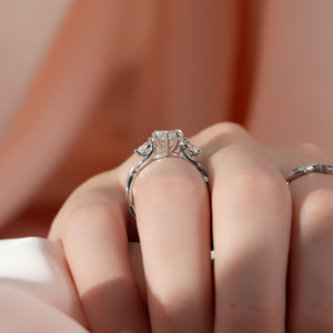 The Three Stone Twig Set With A 3 Carat Pear Lab Diamond